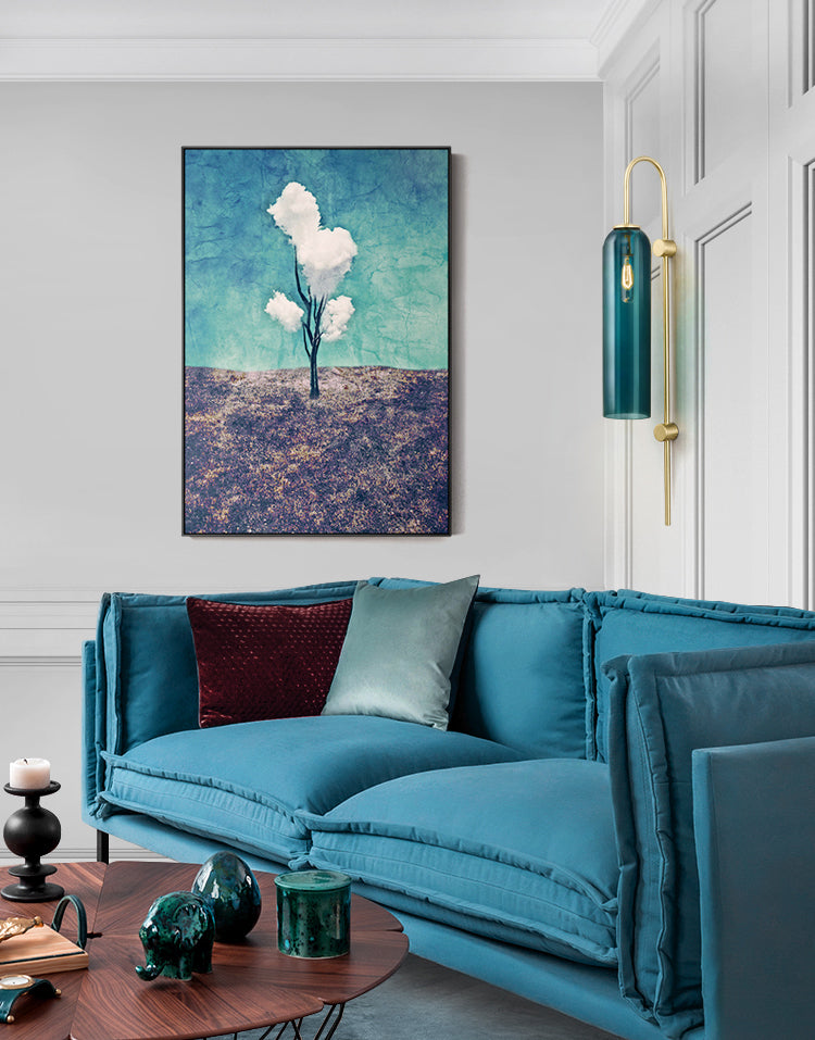 Gooseneck Wall Lighting Fixture Modern Style Glass Wall Light Sconce for Living Room