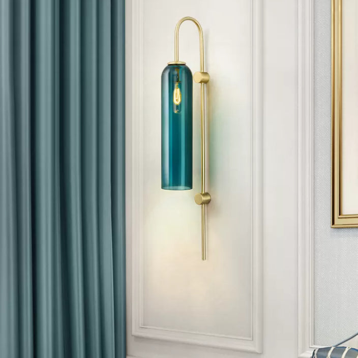 Gooseneck Wall Lighting Fixture Modern Style Glass Wall Light Sconce for Living Room