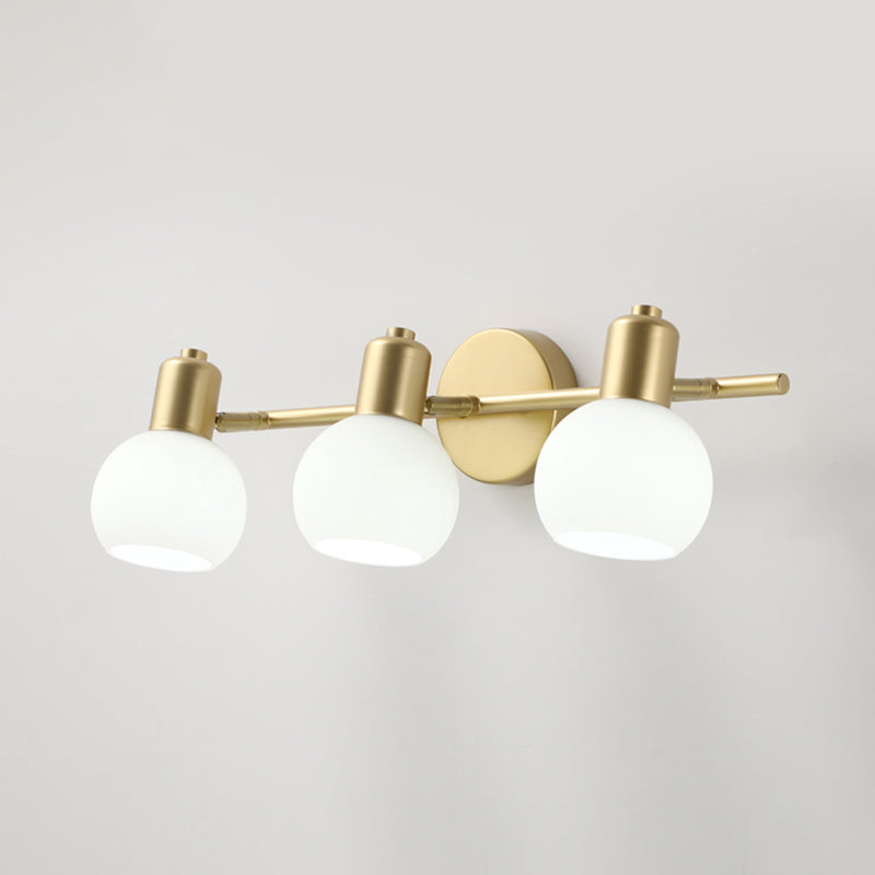 Minimalist Style Wall Mounted Light Fixture White Ball Wall Sconce Light with Glass Shade