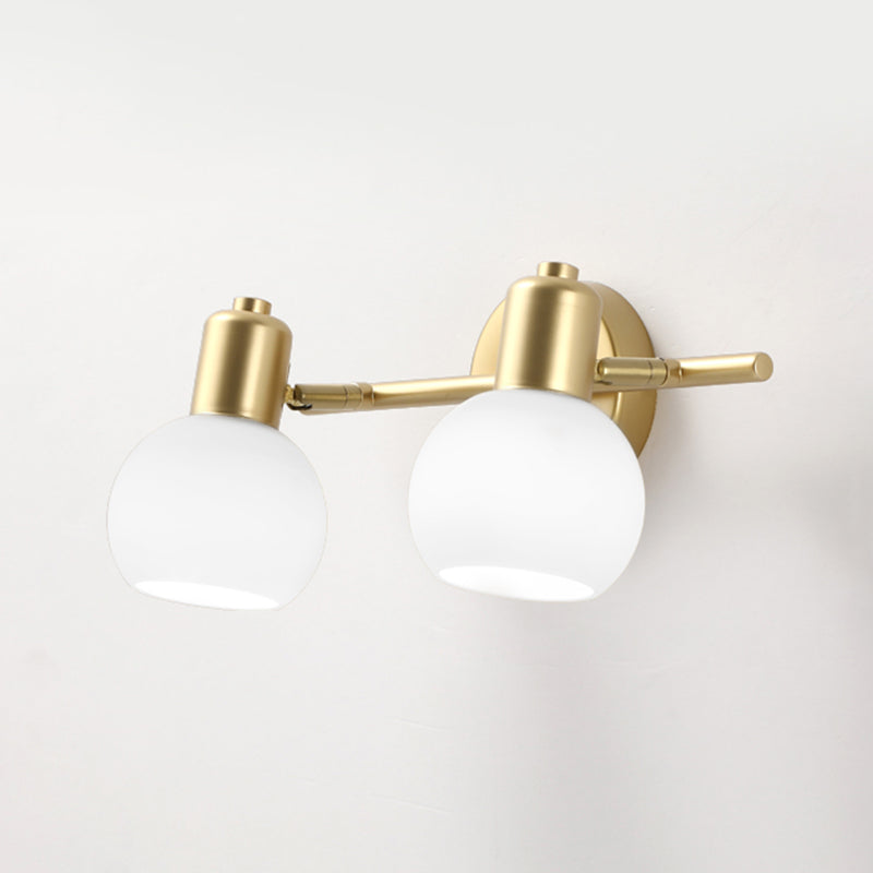 Minimalist Style Wall Mounted Light Fixture White Ball Wall Sconce Light with Glass Shade
