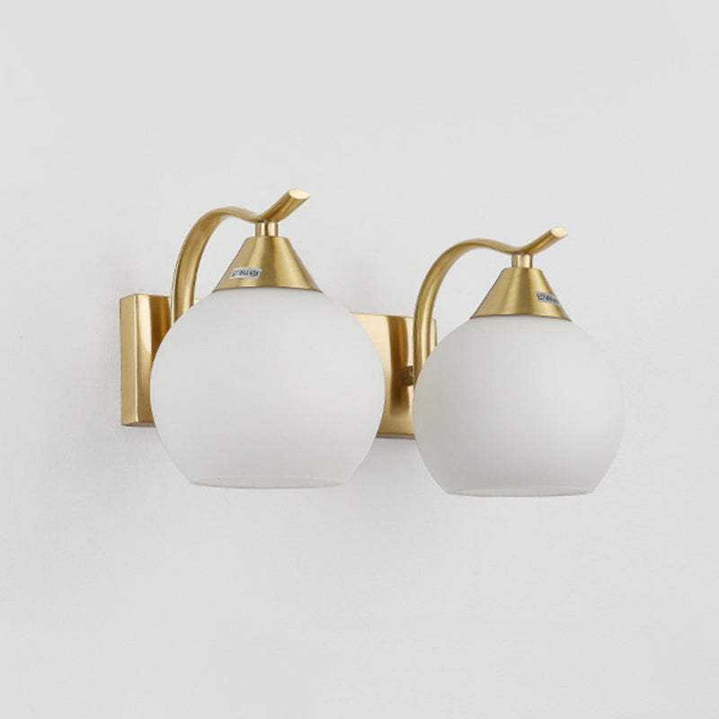 Glass Global Sconce Light Fixture Simplicity Style Gold Wall Lighting Fixture for Living Room