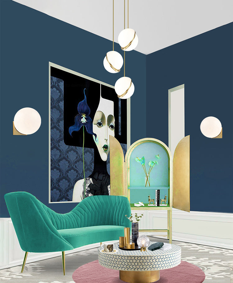 Glass Spherical Wall Lighting Fixture Simplicity Style Sconce Light Fixture in White