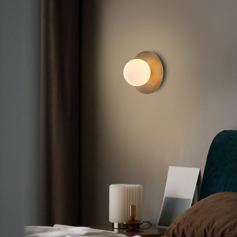Orb Wall Mounted Light Fixture Contemporary Style Glass Flush Mount Wall Sconce for Bedroom