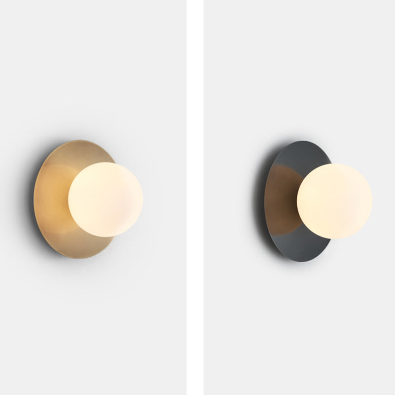 Orb Wall Mounted Light Fixture Contemporary Style Glass Flush Mount Wall Sconce for Bedroom