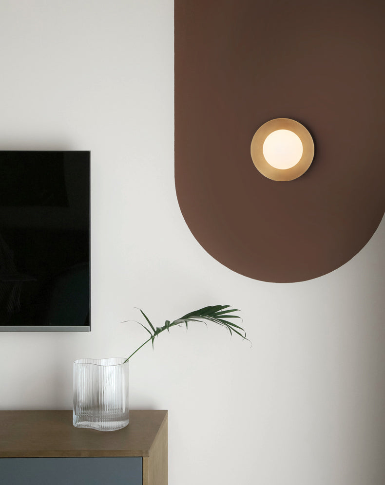 Orb Wall Mounted Light Fixture Contemporary Style Glass Flush Mount Wall Sconce for Bedroom