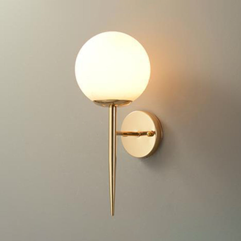 Spherical Bedroom Wall Sconce Lighting Glass Simplicity Style Sconce Light Fixture