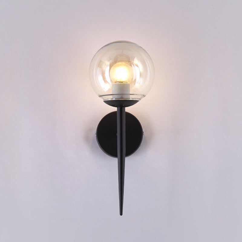 Spherical Bedroom Wall Sconce Lighting Glass Simplicity Style Sconce Light Fixture