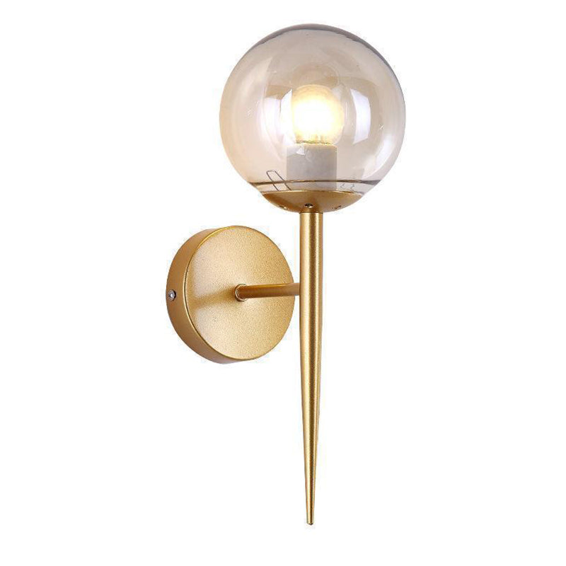 Spherical Bedroom Wall Sconce Lighting Glass Simplicity Style Sconce Light Fixture