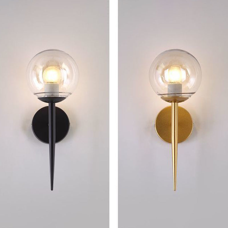 Spherical Bedroom Wall Sconce Lighting Glass Simplicity Style Sconce Light Fixture
