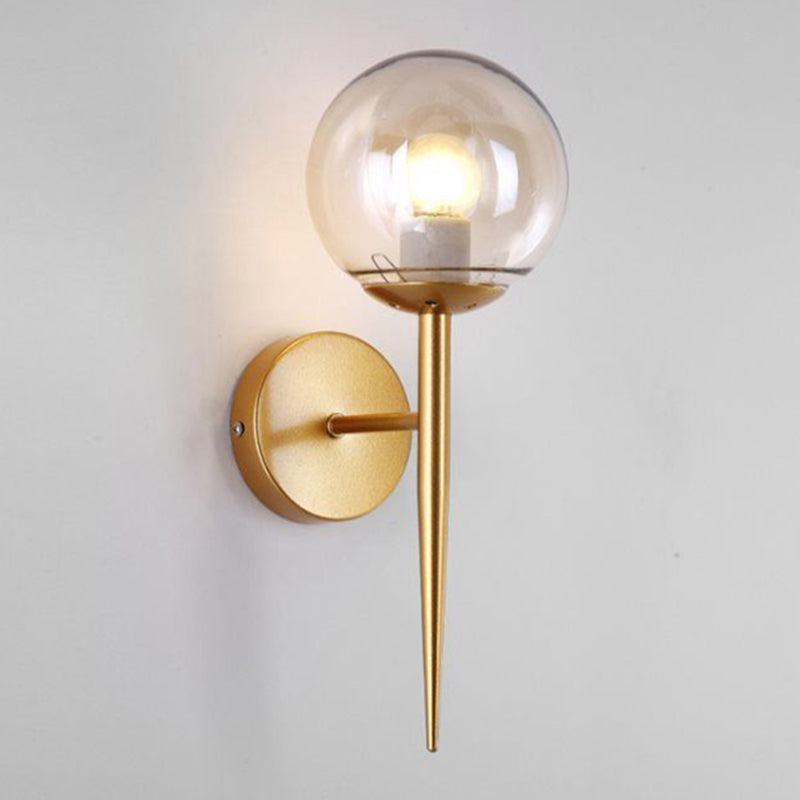 Spherical Bedroom Wall Sconce Lighting Glass Simplicity Style Sconce Light Fixture