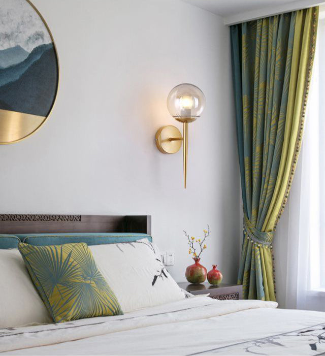 Spherical Bedroom Wall Sconce Lighting Glass Simplicity Style Sconce Light Fixture