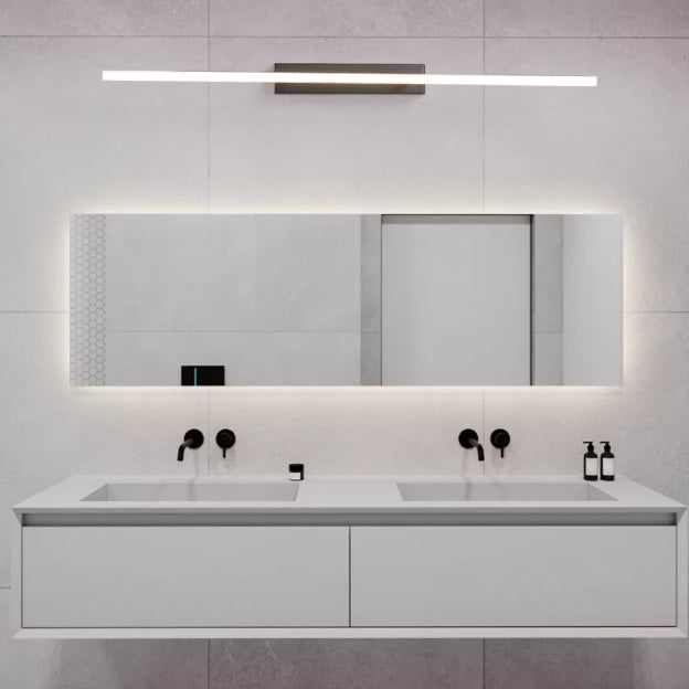 Application murale linéaire à LED noire dans la lampe murale en aluminium de style luxueux moderne avec nuance acrylique