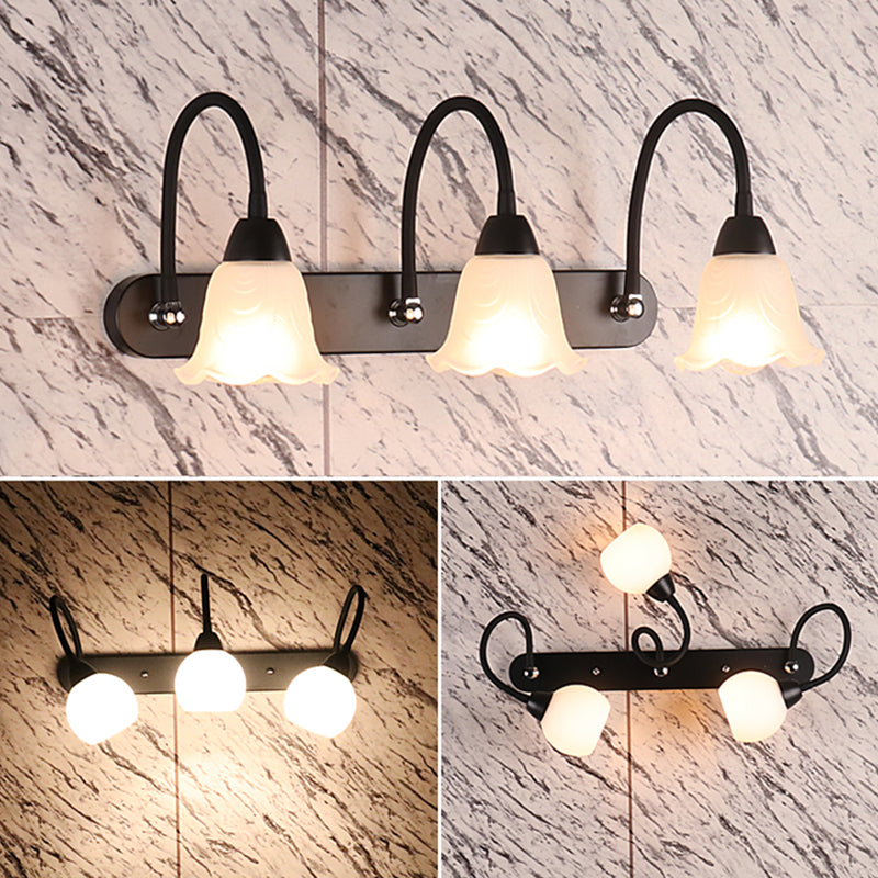 Lampada da parete a collo di cigno flessibile in stile country per bagno