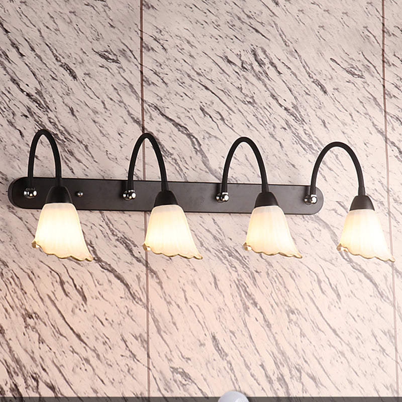 Lampada da parete a collo di cigno flessibile in stile country per bagno