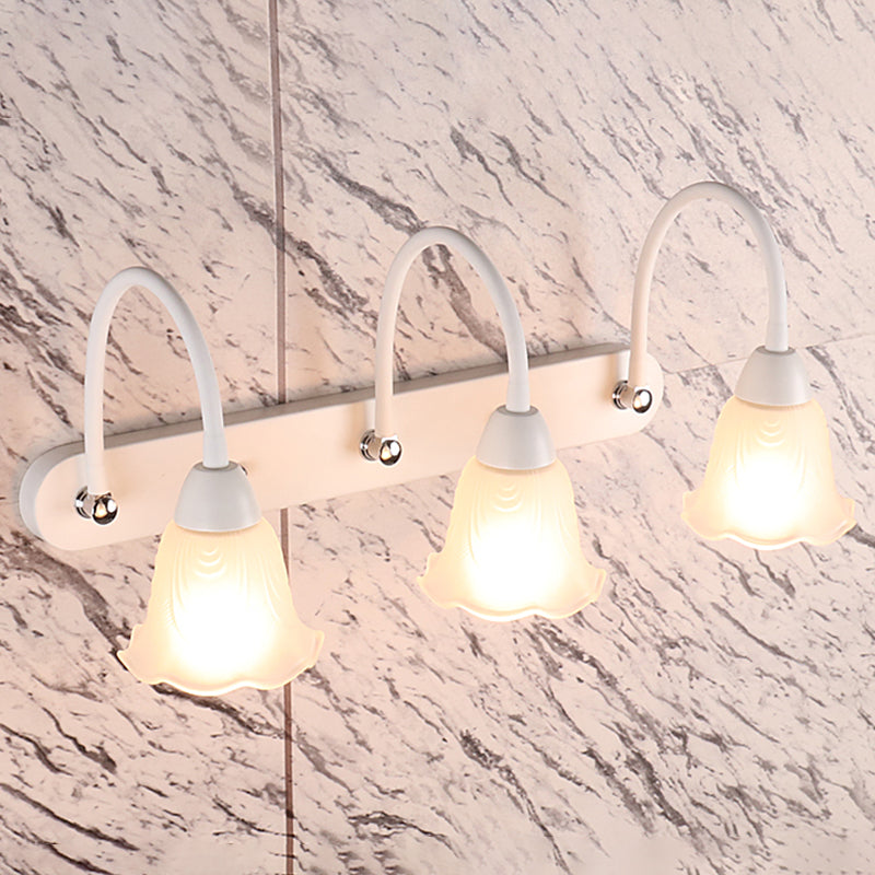 Lampada da parete a collo di cigno flessibile in stile country per bagno