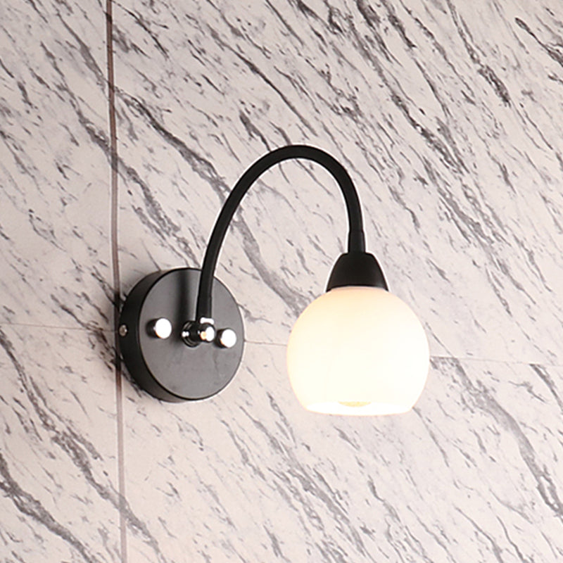 Lampada da parete a collo di cigno flessibile in stile country per bagno