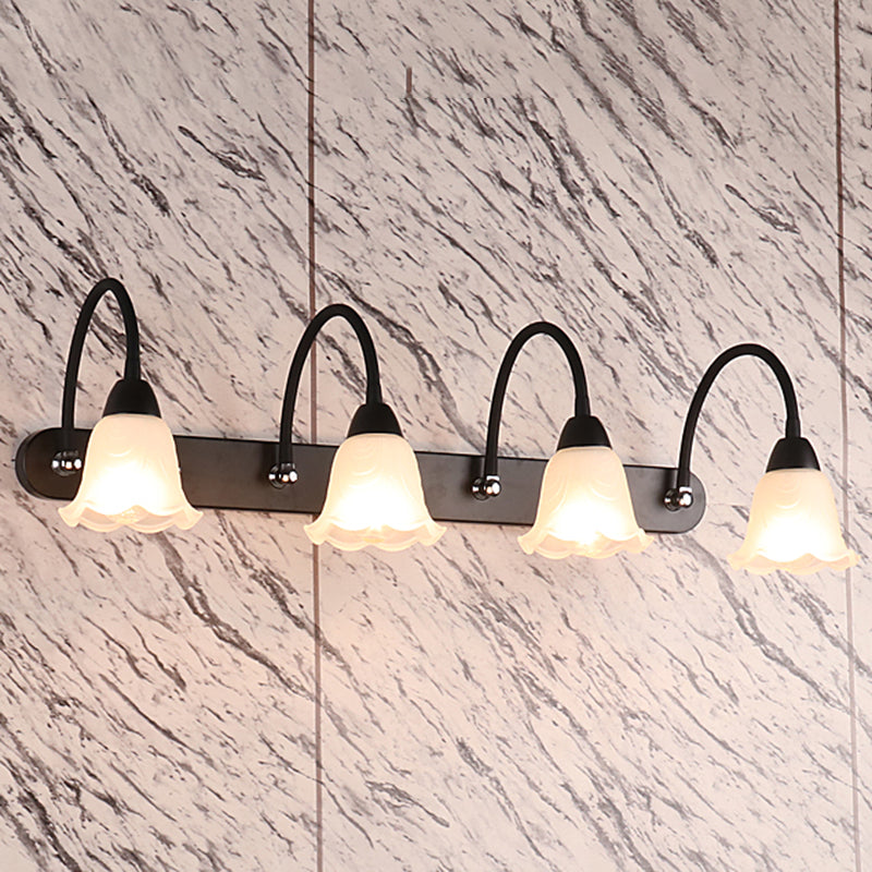 Lampada da parete a collo di cigno flessibile in stile country per bagno