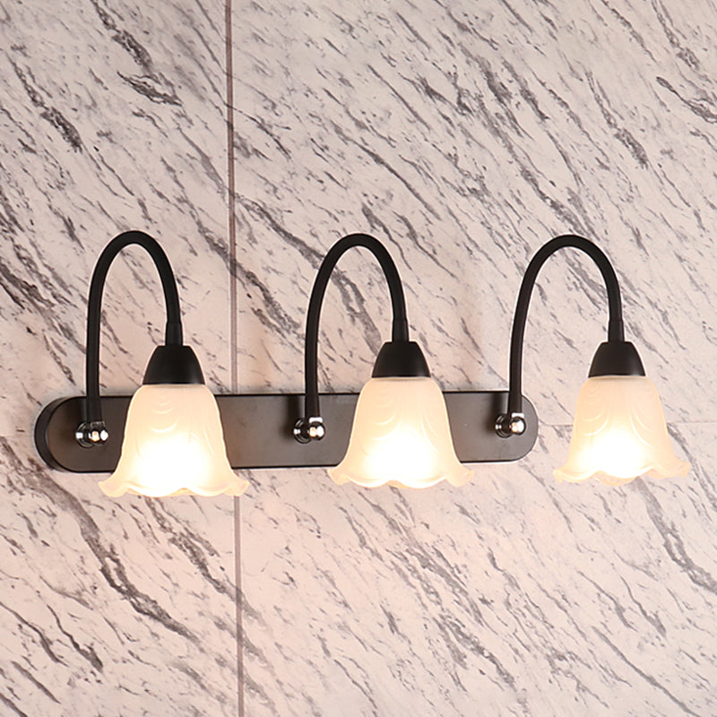 Lampada da parete a collo di cigno flessibile in stile country per bagno