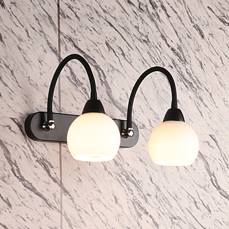 Lampada da parete a collo di cigno flessibile in stile country per bagno