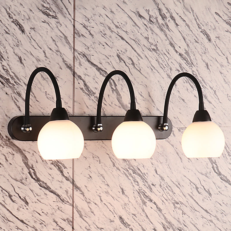 Lampada da parete a collo di cigno flessibile in stile country per bagno