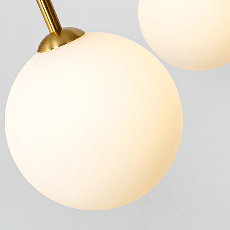 Modern Simplicity Round Ceiling Chandelier Milk Glass Hanging Light for Living Room