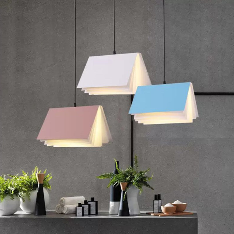 Libro moderno di semplicità a sospensione Lampada a sospensione in metallo a sospensione per il ristorante