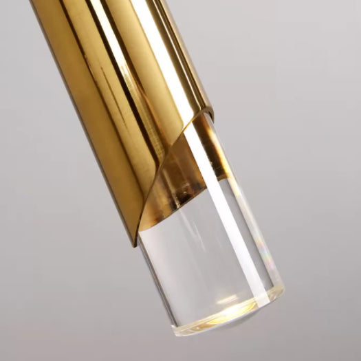 Pendante LED en aluminium dans la lumière suspendue cylindrique en acrylique moderne pour chambre à coucher