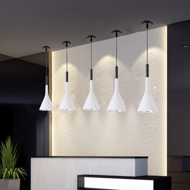 Aluminum Trumpet Shaped Pendant Light Nordic 1 Bulb Suspended Lighting Fixture