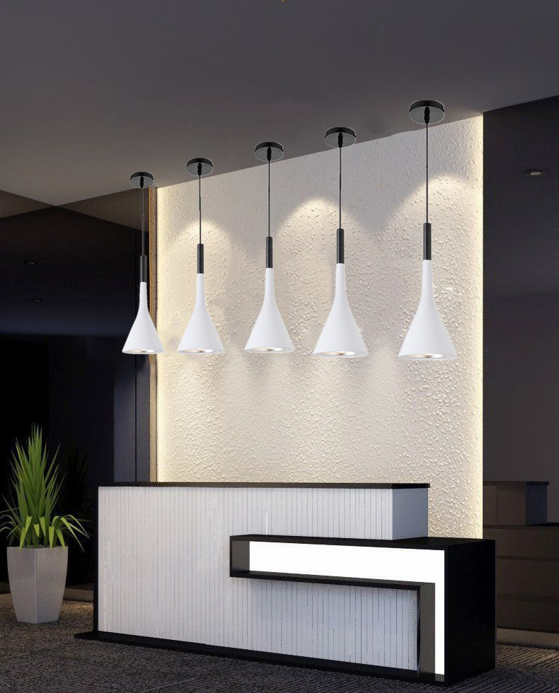 Aluminum Trumpet Shaped Pendant Light Nordic 1 Bulb Suspended Lighting Fixture