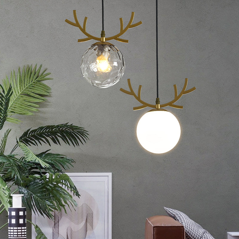 Sphärische Restaurant Anhänger Beleuchtung Glas 1 Licht moderner Stilhängeleuchte