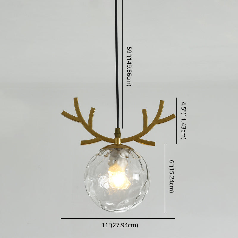 Sphärische Restaurant Anhänger Beleuchtung Glas 1 Licht moderner Stilhängeleuchte