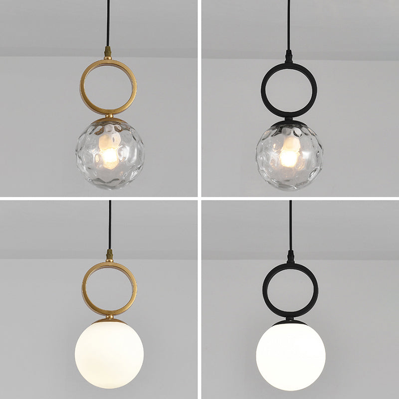 Sphärische Restaurant Anhänger Beleuchtung Glas 1 Licht moderner Stilhängeleuchte