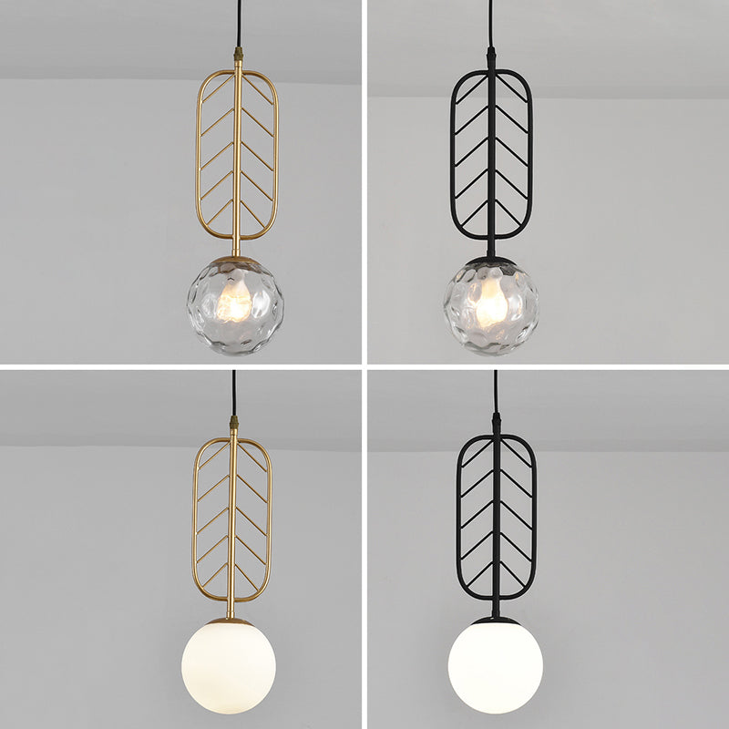 Sphärische Restaurant Anhänger Beleuchtung Glas 1 Licht moderner Stilhängeleuchte