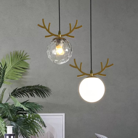 Sphärische Restaurant Anhänger Beleuchtung Glas 1 Licht moderner Stilhängeleuchte