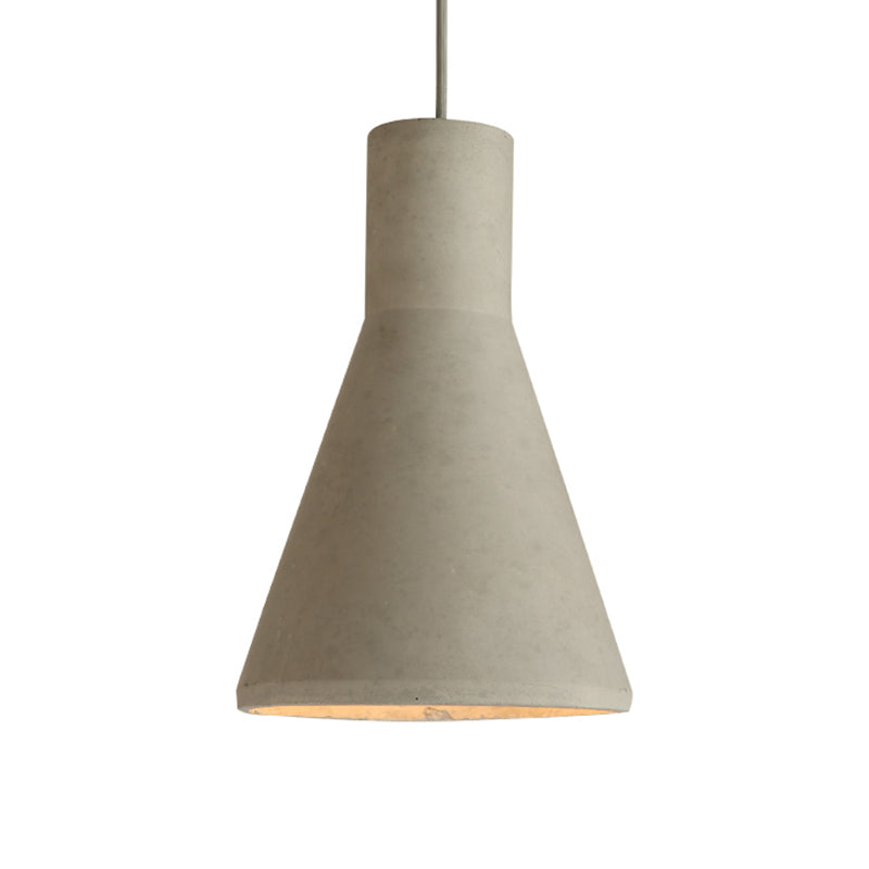 Cement Shaded Suspension Lighting Nordic 1 Head Grey Pendant Light for Dining Room