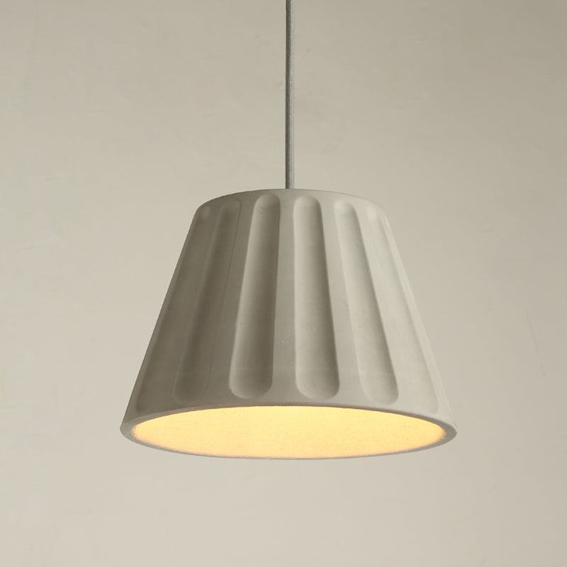 Cement Shaded Suspension Lighting Nordic 1 Head Grey Pendant Light for Dining Room