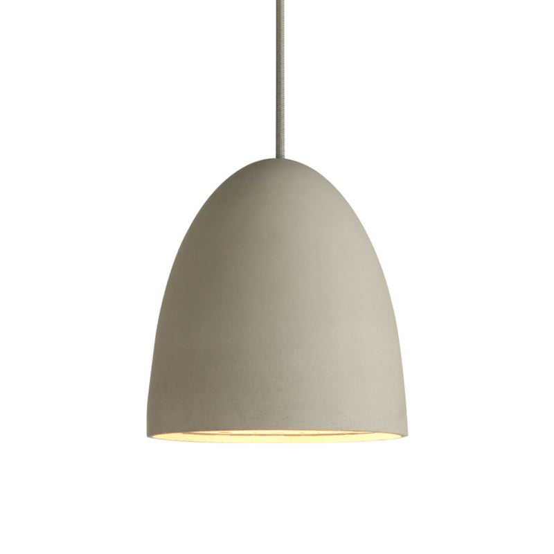 Cement Shaded Suspension Lighting Nordic 1 Head Grey Pendant Light for Dining Room