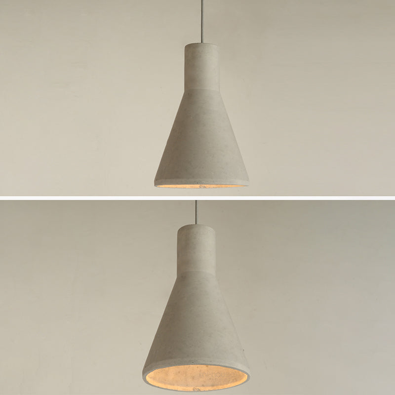 Cement Shaded Suspension Lighting Nordic 1 Head Grey Pendant Light for Dining Room