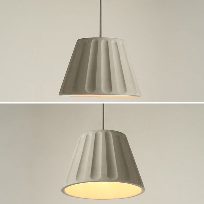 Cement Shaded Suspension Lighting Nordic 1 Head Grey Pendant Light for Dining Room