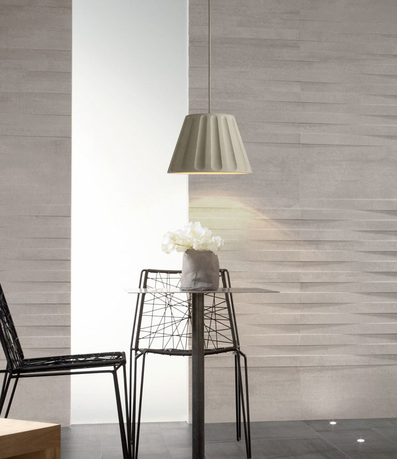 Cement Shaded Suspension Lighting Nordic 1 Head Grey Pendant Light for Dining Room