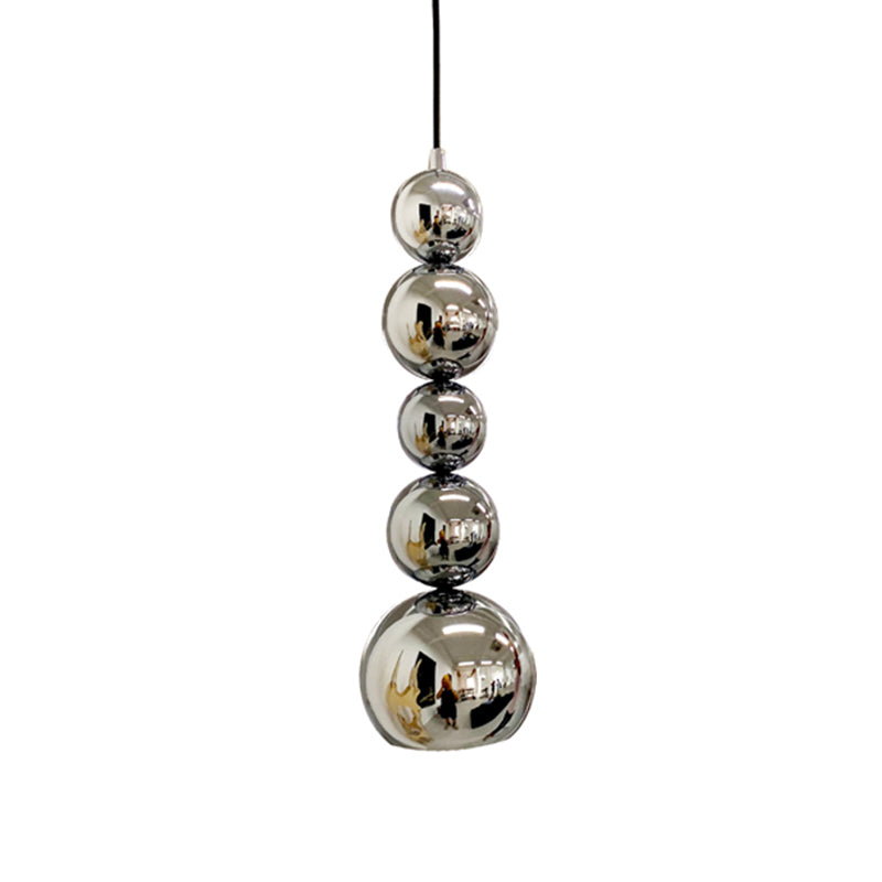 Zilveren ball hanger licht nieuwigheid postmodern 1-licht metalen suspensie-verlichtingsarmatuur