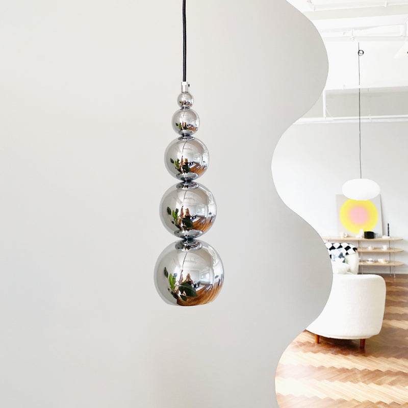 Luz de colgante de plateado Novela novedosa posmoderna 1 luces de suspensión de metal lámpara de luz