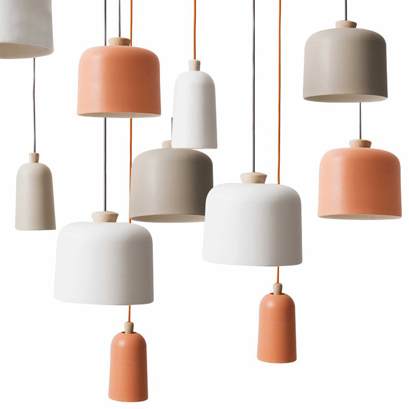 Macaron Cylindrical Suspension Pendant Aluminum 1-Light Dining Room Hanging Light Fixture