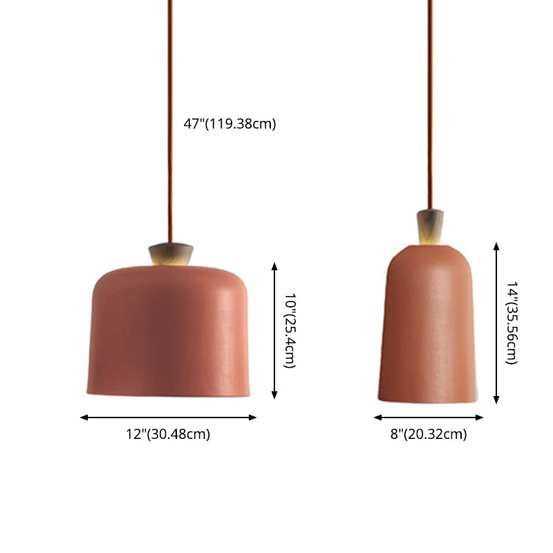 Macaron Cylindrical Suspension Pendant Aluminum 1-Light Dining Room Hanging Light Fixture