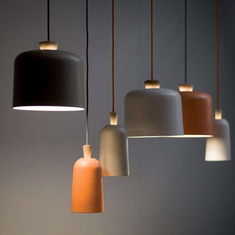 Macaron Cylindrical Suspension Pendant Aluminum 1-Light Dining Room Hanging Light Fixture