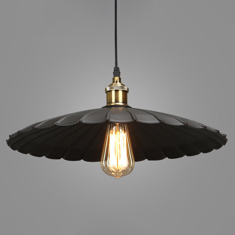 Zwart single hanger licht in industrieel retro -stijl smeedijzeren hangend licht voor coffeeshop