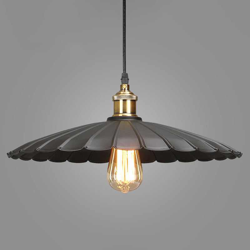 Zwart single hanger licht in industrieel retro -stijl smeedijzeren hangend licht voor coffeeshop