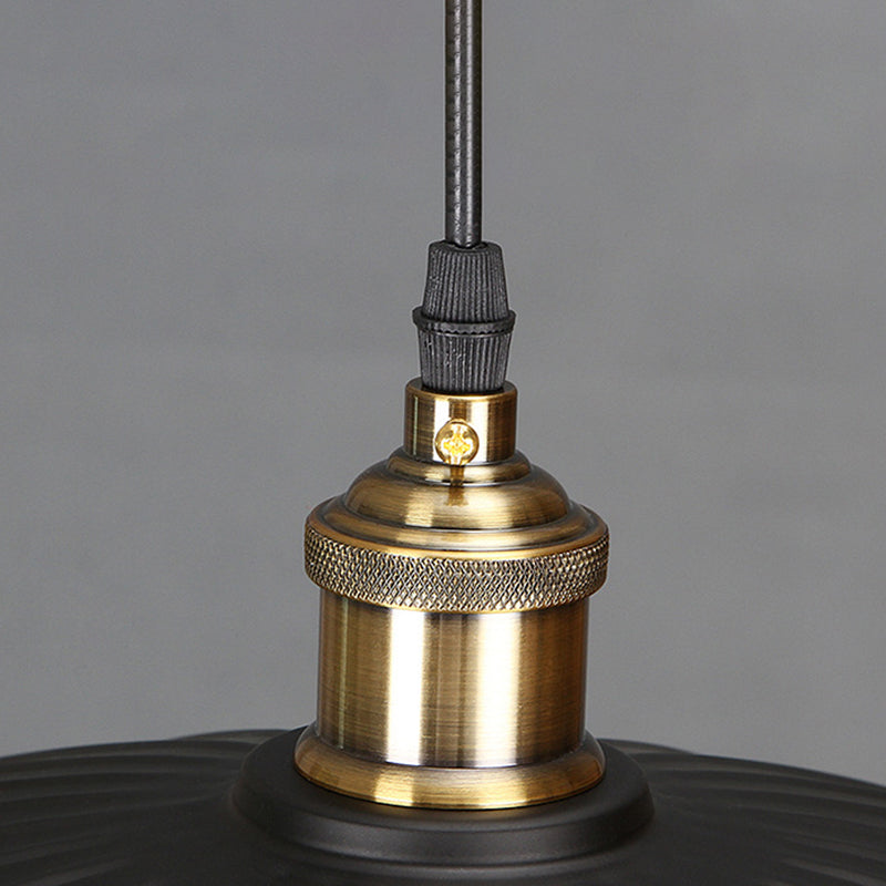 Zwart single hanger licht in industrieel retro -stijl smeedijzeren hangend licht voor coffeeshop