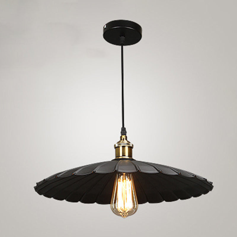 Zwart single hanger licht in industrieel retro -stijl smeedijzeren hangend licht voor coffeeshop