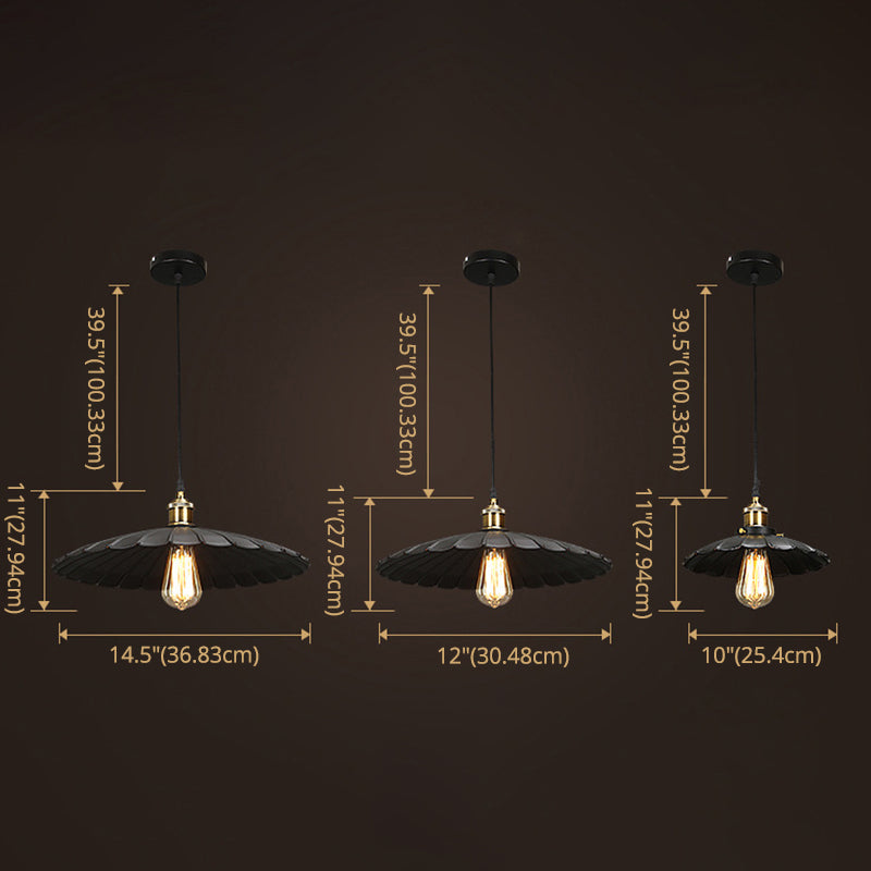 Zwart single hanger licht in industrieel retro -stijl smeedijzeren hangend licht voor coffeeshop